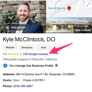 Google Business Profile Reviews for Doctors